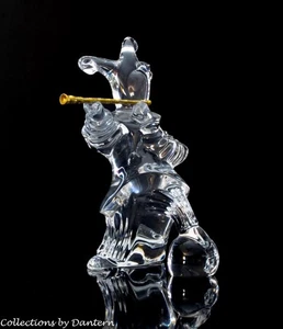 Baccarat Kristall Mascarade Clown mit Goldflöte Figur von Jean Boggio - Bild 1 von 11