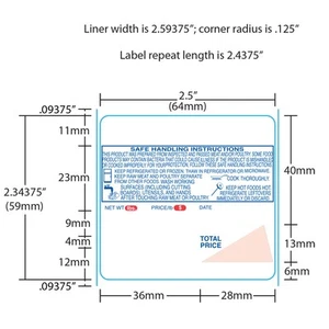 Ishida 1848S/H AC-Series, BC-3000 Astra UPC 59mm, Red/Blue, 12x, 625 Labels/Roll - Picture 1 of 1