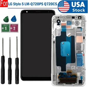Für LG Stylo 5 LM-Q720PS Q720CS LCD Display Touchscreen Digitizer + Silber Rahmen - Bild 1 von 5