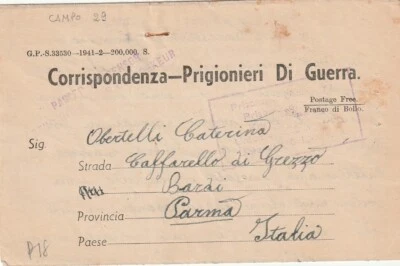 ITALY/SOUTH AFRICA: Censored letter POW-mail SA to Italy 1941. Scarce. - Image 1 of 2