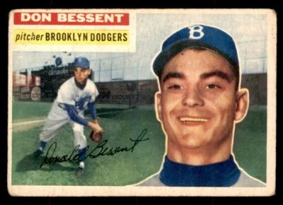 1956 Topps Baseball #184 Don Bessent GD *f1 - Image 1 of 2