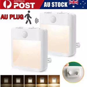 AU Plug-in LED Motion Sensor Night Light Dusk to Dawn Sensor Hallway Nightlight - Picture 1 of 16