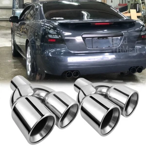 For Pontiac Grand Prix 3.8L 5.3L Quad Exhaust Tip 2.5" in 3.5" Out Double Wall - Picture 1 of 19