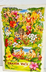 Menu Trader Vics Ca 1983 Polynesian pop watercolor cover Oakland Ca Tiki drink - Picture 1 of 6