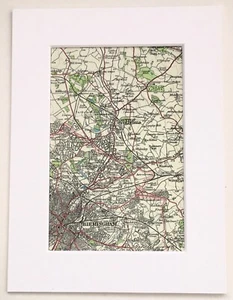 Vintage 1949 Birmingham Mounted Map Sutton Coldfield, Castle Bromwich (58) - Picture 1 of 1