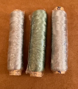 Lot of 3 sealed spools Floss 142F-21 142F-20 hand embroidery sewing stitch blue - Picture 1 of 4