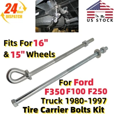 Pernos y hardware portadores de llantas de repuesto para camioneta Ford F100 F250 80-97 Foto 1 de 4