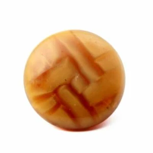 Antique Victorian Czech caramel satin rosette pin shank glass button - Picture 1 of 3