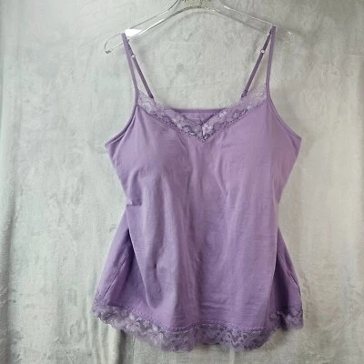 Camiseta sin mangas No Boundaries para mujer con borde de encaje Cami XXL 19 Fairy Y2K púrpura liso Foto 1 de 4