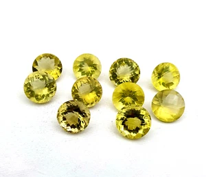 Natürlicher Zitronenquarz Rund Karoschliff Lose Edelstein Lot 10 Stck. 15 MM 115 CT - Bild 1 von 3