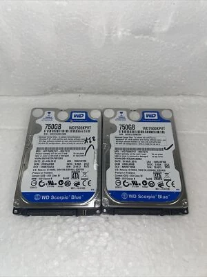 2 x  Western Digital 2.5" WD7500BPVT 750GB SATA Hard Drive (not for laptop) - Image 1 of 3
