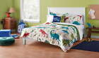 Green and Blue Dino Full Bedding Set for Kids, Machine Wash, 7 Pieces