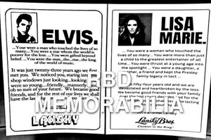 ELVIS & LISA MARIE PRESLEY CARD STOCK PRINTS - LANSKY BROTHERS TRIBUTES