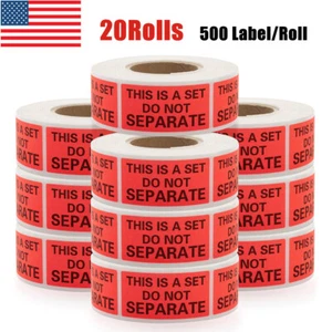 1"x2" Warning Stickers This Is a Set Do Not Separate Package Sticker Labels - Picture 1 of 9