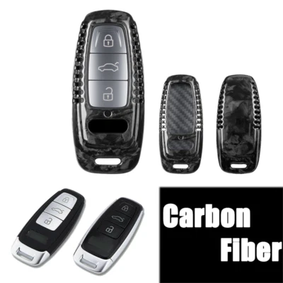 Funda Carcasa Llavero Coche Fibra Carbono Para Audi A7 A8 A6L A3 A4 A6 Q3 Q5 S8 Quattro Foto 1 de 4