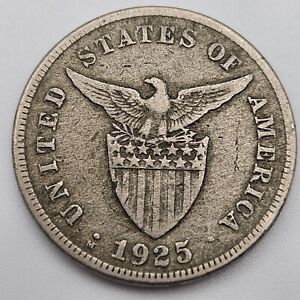 1925-M 5 Centavos Very Fine Philippines US Manila Mint Five USA