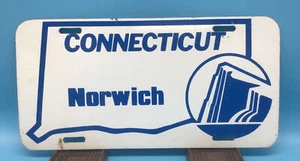 Vintage Norwich Ct License Plate, Metal And Very Rare ! Prudential Ins. Logo ? - Picture 1 of 3