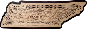 Tennessee Shaped Road Map Cribbage Board - Picture 1 of 1