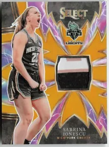 SABRINA IONESCU 2024 Panini WNBA Select SPARKS PATCH GOLD PRIZM 10/10 Liberty 36 - Picture 1 of 2