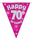 70Th Birthday Bunting Celebration Party Banners Pennant Flags Age 70 Seventy