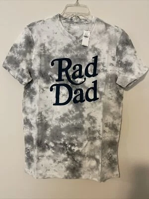 Old Navy Mens Small “Rad Dad” White Tie Dye Tshirt and Black Boxers NWT! A3036 - Image 1 of 2
