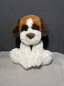 Dog Plush St. Bernard Puppy Sitting 14" Brown White Shaggy Floppy Toy Pet Lovey - Picture 1 of 5