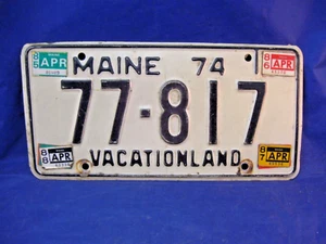1988 MAINE SLOGAN LICENSE PLATE "VACATIONLAND" - GOOD CONDITION. - Picture 1 of 4