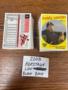2008 Topps Heritage Low Series Black Back Complete Set (110 Cards) - Bild 1 von 1