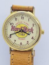Hard Rock Cafe Orlando Save The Planet Wrist Watch Brown Leather Strap 