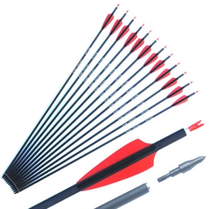 Flechas de carbono de tiro con arco de 28"/30"/31" columna de caza 500 para arco compuesto recurvo - Imagen 1 de 9