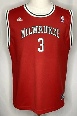 Camiseta Adidas NBA Milwaukee Bucks Brandon Jennings #3 Juvenil XL Baloncesto Roja Foto 1 de 4