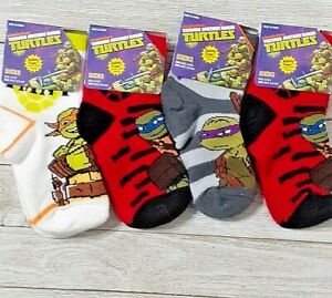 Teenage Mutant Ninja Turtles boy's safety toe socks 4 pair size 5-6.5 