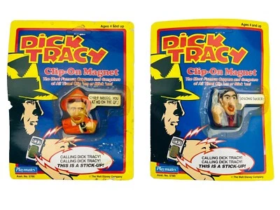 De colección 1990 Playmates Dick Tracy Clip-On Imanes Sam Catchem/Al Big Boy Caprice Foto 1 de 4