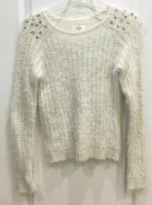 Suéter Suéter Justice Girls Talla 14 Blanco Bling Manga Larga 184   Foto 1 de 4