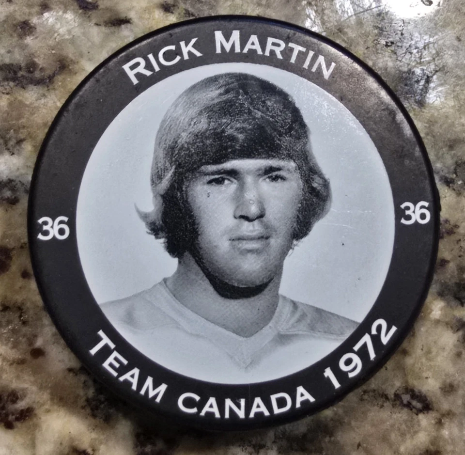 3" Rick Martin Photo Puck Canadá Equipo del Siglo Buffalo Sabres #36 Foto 1 de 4