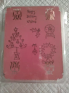 Stampin' Up! Wood Mounted Rubber Stamps Set Of 6 All Decked Out 2004 - Picture 1 of 3