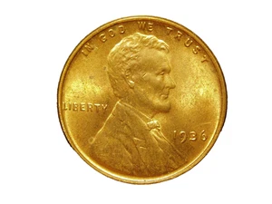 1936 AU LINCOLN WHEAT CENT #7 - Picture 1 of 2