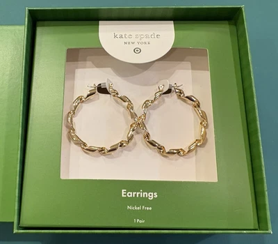 Pendientes de aro Kate Spade New York X Target cinta de metal tono dorado sin níquel Foto 1 de 4