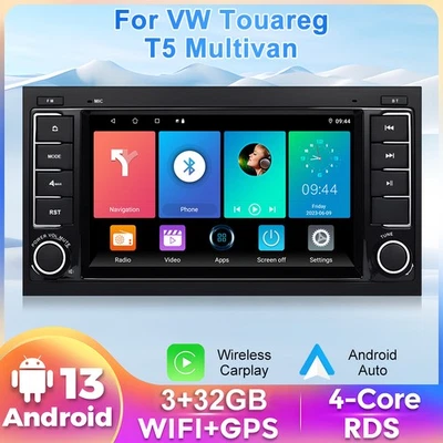7in Android 13 Autoradio Für VW Touareg T5 Multivan Transporter CarPlay 32G GPS - Bild 1 von 4