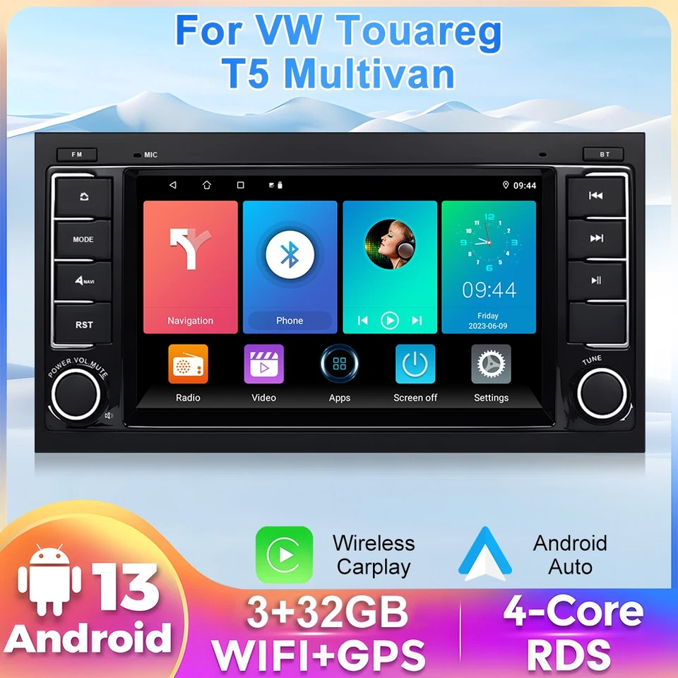 7in Android 13 Autoradio Für VW Touareg T5 Multivan Transporter CarPlay 32G GPS - Bild 1 von 4