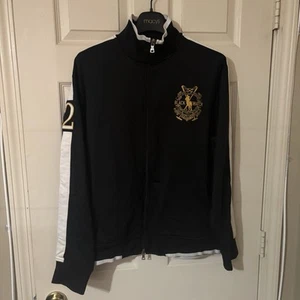 Polo Ralph Lauren Herren große schwarze Uhr bestickt durchgehender Reißverschluss Trainingsjacke #2 - Bild 1 von 13