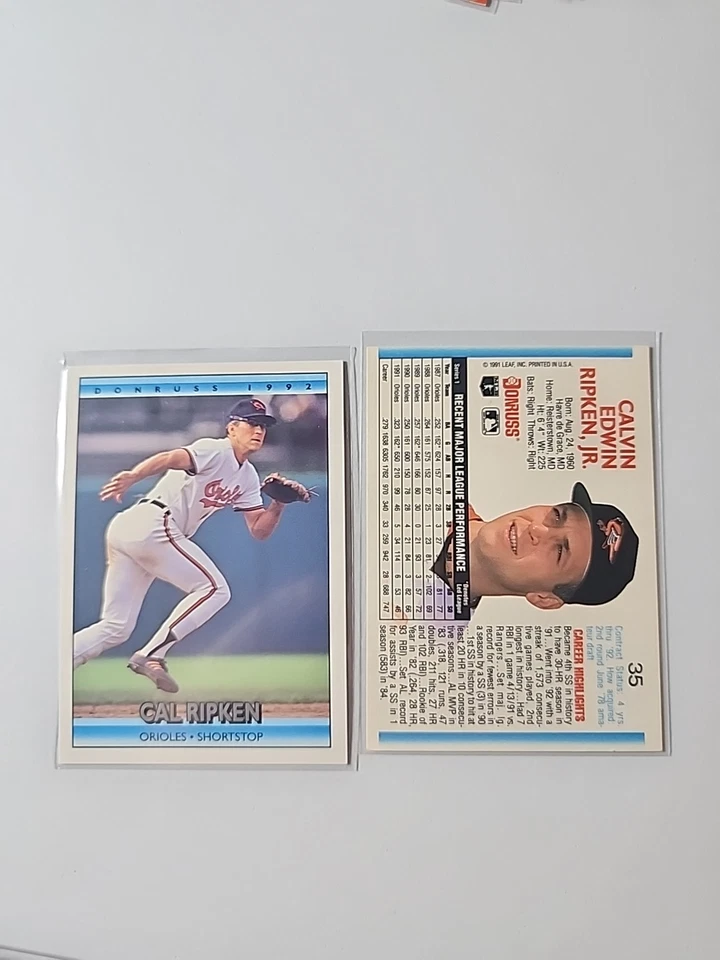 1992 Donruss 35 Cal Ripken Jr.   Baltimore Orioles  Baseball Card - Image 1 of 1