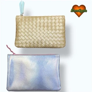Damen Ipsy Gold gewebt & holografisch Silber Mini Clutch Paket - 2 Stück Set - Bild 1 von 8