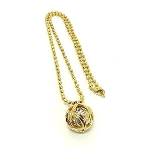 Christian Dior Halskette in Gold und Silber Metall mit Strass, Kugelform, f - Bild 1 von 6