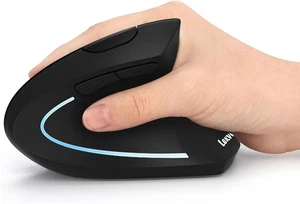 Wireless Rechargeable Mouse Ergonomic Vertical 3 Adjustable DPI/ Optical/ Sleek. - Picture 1 of 12