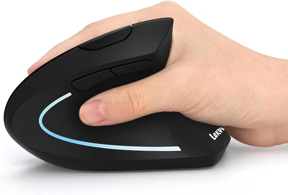 Wireless Rechargeable Mouse Ergonomic Vertical 3 Adjustable DPI/ Optical/ Sleek. - Image 1 of 4