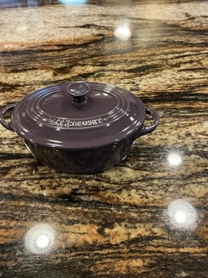 Le Creuset Mini Oval Cocotte NEW Purple Casserole Stoneware  - Image 1 of 4
