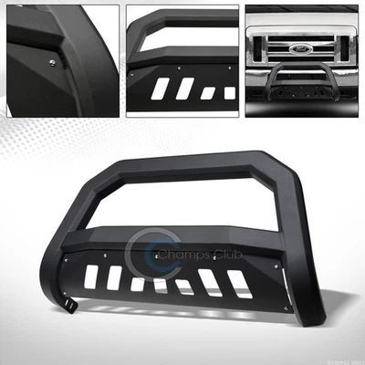 Fits 08-14 Ford Econoline E150/E250/E350 Van Matte Blk AVT Bull Bar Grille Guard Foto 1 de 4