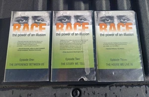 RARE!!! 2003 RACE THE POWER OF AN ILLUSION 3 VHS TAPES SET RACISM PREJUDICE - Picture 1 of 2