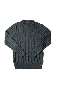 Polo Ralph Lauren Jumper Men's Medium Grey Designer Embroidered Logo - Picture 1 of 8